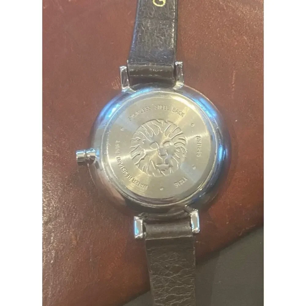 Women's Anne Klein 32mm Watch, Silver Tone Case, Black Band, MOP Face